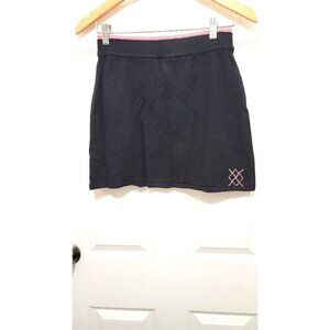 De.Cøded Black Mini Skirt With Pink Trim Size M 70% Rayon & 30% Nylon